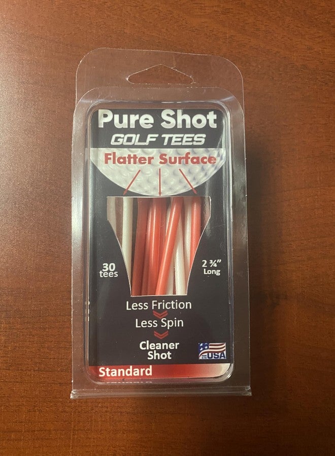 HD Products 7 More Yards! Pure Shot Golf Tees (20 per Package) 2-3/4" Long with 0.38" Wide Head. Flatter Head Resulting in No Resistance, Designed to Have Zero Interference on The Ball. (20) (Red) - Image 2