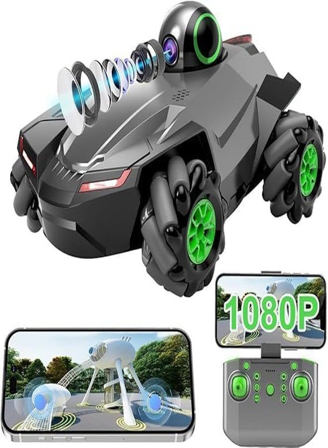 سيارة سبارك باكت 1080p FPV RC للحركات البهلوانية - لعبة تحكم عن بعد رباعية الدفع مزودة بكاميرا واي فاي عالية الدقة، ودوران 360 درجة، وعجلات انزلاق، وتحكم عبر تطبيق للأولاد - Image 2