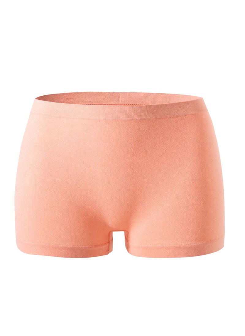 Loquat - Women's Solid Color Seamless Underwear Low-Waisted Boxer Briefs Soft Stretch Underwear Panties Pink - Image 1