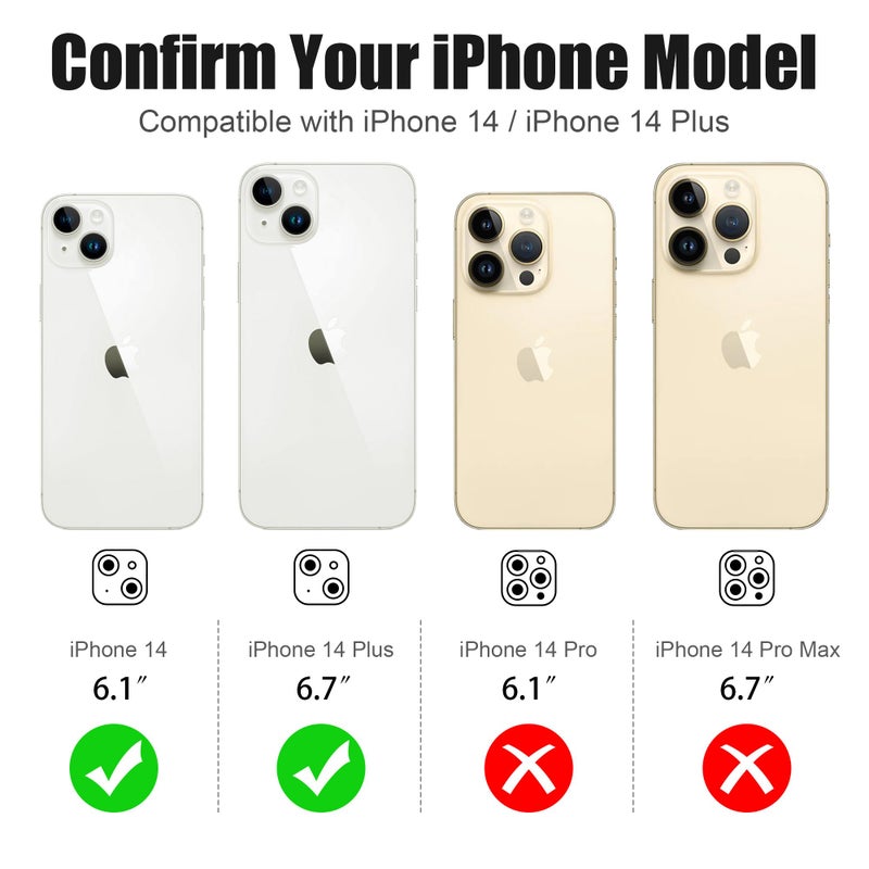 AGVEE 3+3 6 Pack for iPhone 14 6.1" / 14 Plus 6.7" Camera Lens Protector, Bling Diamond & Bling Glitter Metal Ring 9H Tempered HD Glass Camera Cover Film, Bling-Pink - Image 2