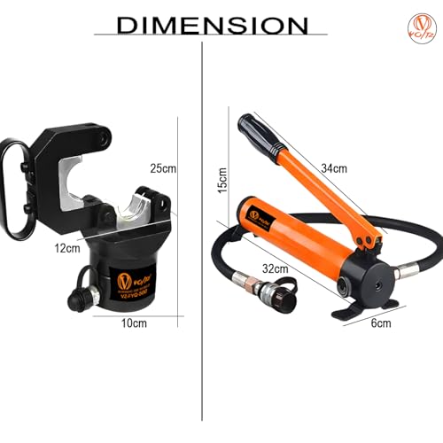 VOLTZ FYQ 500180 Hydraulic Crimping Tool Hydraulic Hose wire Crimper Compression Heads with Hand Pump Copper cable terminal 16-400mm2 20 Ton Crimper Tools - Image 4