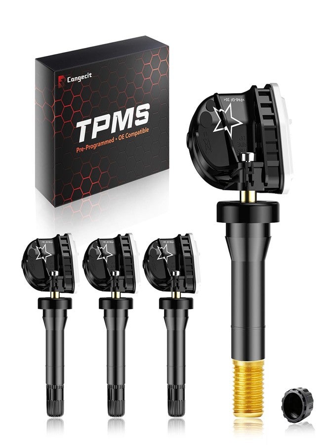 Cangecit Pre-Programmed 433Mhz TPMS, Tire Pressure Sensor Fit for:-Chevy Silverado/Silverado1500RW/2500HD/3500HD 19-22| Malibu/Traverse/Cruze 16-22| Camaro 16-20| Fit:-Cadillac XT5 17-22 (4PCS) - Image 1