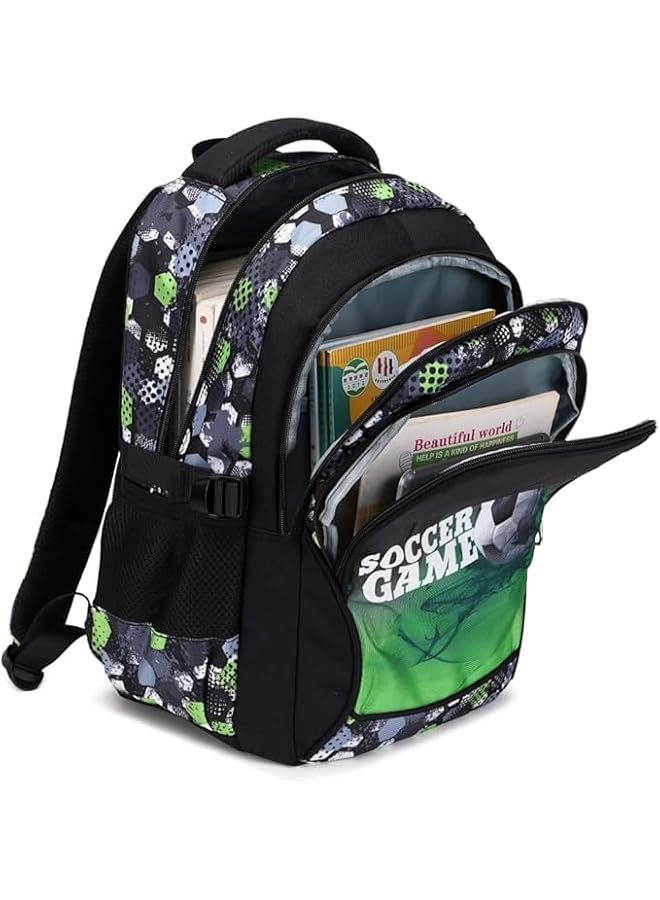 S-TOP Children's Schoolbag Waterproof Leisure School Bag Children's Football Backpack Wear and Scratch Resistant Suitable for Children to Wear to School Travel and Outdoor Activities, M - Image 4