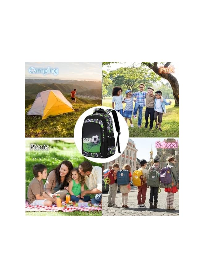 S-TOP Children's Schoolbag Waterproof Leisure School Bag Children's Football Backpack Wear and Scratch Resistant Suitable for Children to Wear to School Travel and Outdoor Activities, M - Image 3