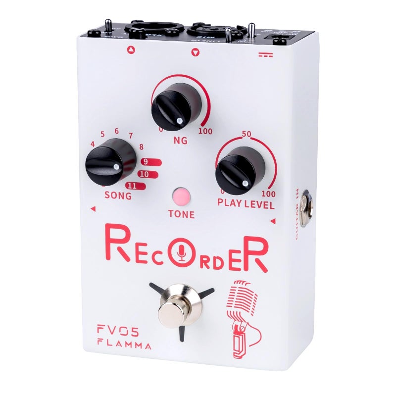 FLAMMA FV05 Recorder Vocal Effects Processor with 70 Minutes Recording Capacity Noise Gate Reverb Effects for Vocal Guitar Reverb Looper Stompbox for Singer Songwriting Record Creative Inspiration
