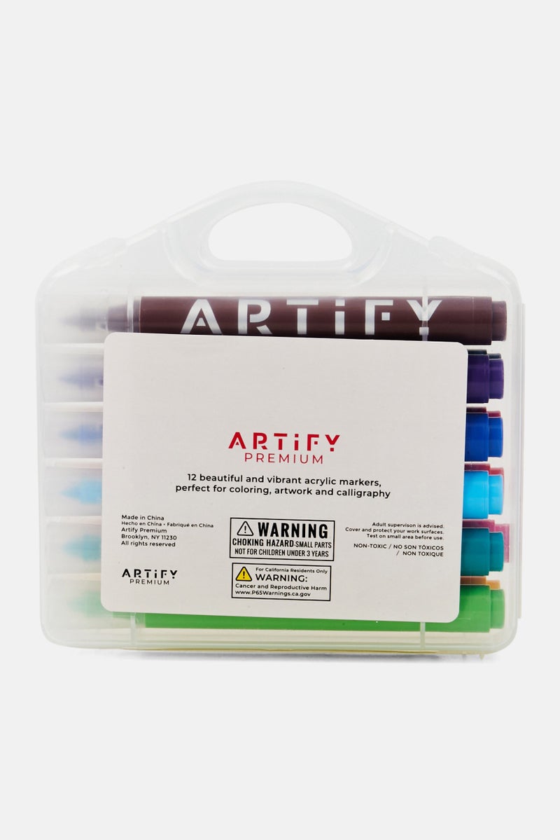 Artify 12 Acrylic Extra Ink Markers, Yellow - Image 2