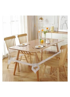ماركة غير محددة Transparent Lace Tablecloth – Elegant and Durable Faux Leather Design for Dining Tables  - Image 2