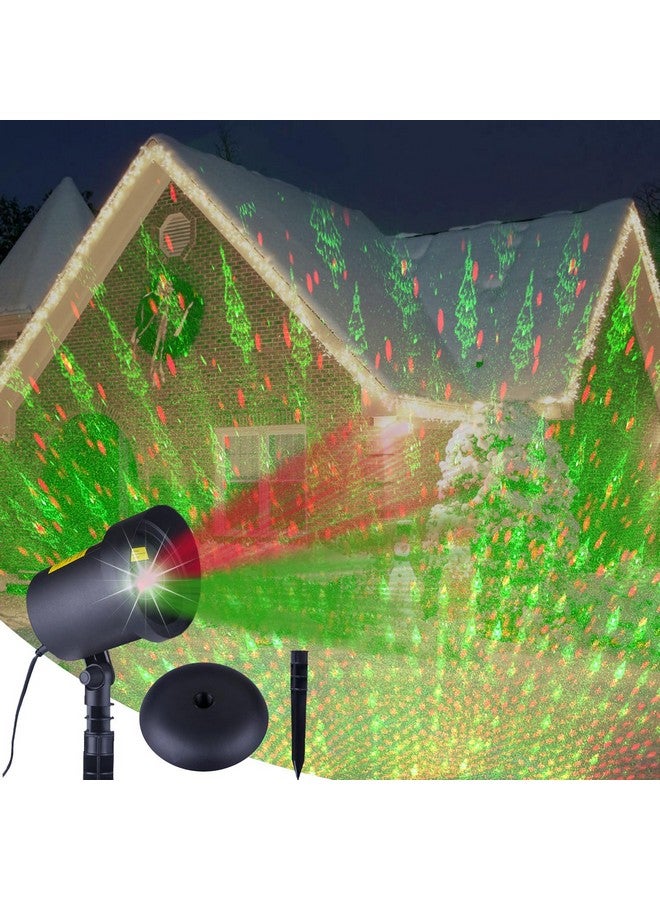 fisca Christmas Laser Lights Outdoor Projector, Waterproof Red and Green Star Tree Lights Projector Decoration for Christmas Indoor Holiday Birthday Party - Image 1