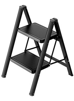 GECKO GECKO 2 Step Ladder Folding Step Stool with Wide Anti-Slip Pedal 150kg Portable Ladders for Home and Office Use Kitchen (2 Step Ladder)  - Image 1