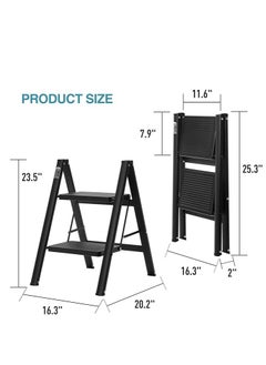 GECKO GECKO 2 Step Ladder Folding Step Stool with Wide Anti-Slip Pedal 150kg Portable Ladders for Home and Office Use Kitchen (2 Step Ladder)  - Image 3
