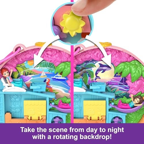 Polly Pocket دمى وبلاي سيت بولي بوكيت، سكوتر مغامرة مدمج، لعبة سفر مع دميتين صغيرتين وحيوان أليف، بالإضافة إلى ملحقات حيوانات ومركبات - Image 4