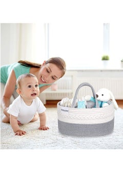 Bumble & Bird Bumble & Bird - Cotton Rope Diaper Caddy - Grey  - Image 3