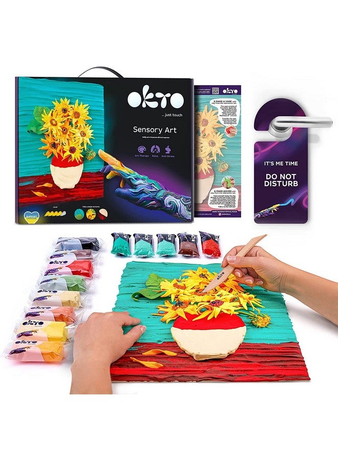 OKTO Art Kit Sunflowers | Arts & Crafts DIY Painting with Modeling Clay| Clay Kit for Painting | Painting Kits for Adults for Home Decoration Clay for Adults| Arts and Crafts Fun Stuff Hobbies Kits - Image 1
