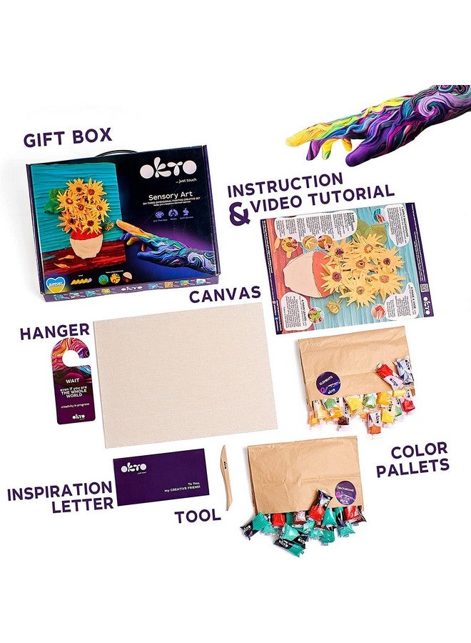 OKTO Art Kit Sunflowers | Arts & Crafts DIY Painting with Modeling Clay| Clay Kit for Painting | Painting Kits for Adults for Home Decoration Clay for Adults| Arts and Crafts Fun Stuff Hobbies Kits - Image 2
