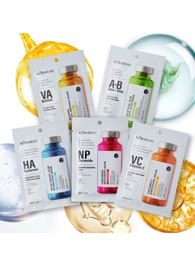 Kormesic 5pcs فيتامين ج قناع الوجه 25ml - Image 5