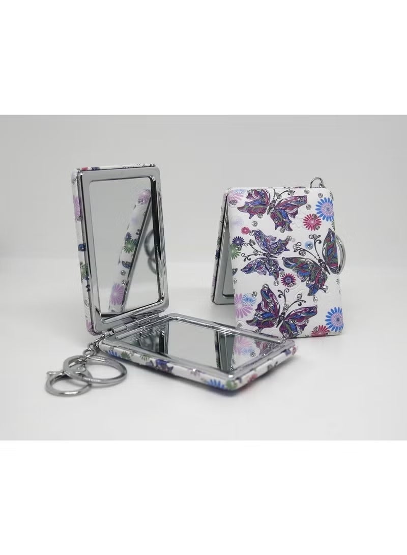 مرآة مدمجة مزدوجة الجانبين بتكبير، مرآة جيب صغيرة قابلة للطي، مرآة مكياج محمولة لليد أو الحقيبة أو السفر، مرآة تجميل مكتبية دوارة مثالية كهدية - Image 2