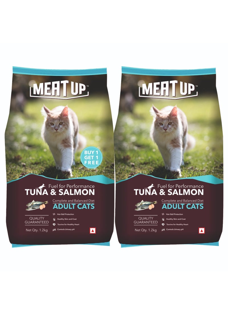 Meatup Dry Cat Food Tuna & Salmon (Buy 1 Get 1) 2 x 1.2 Kg - Image 1