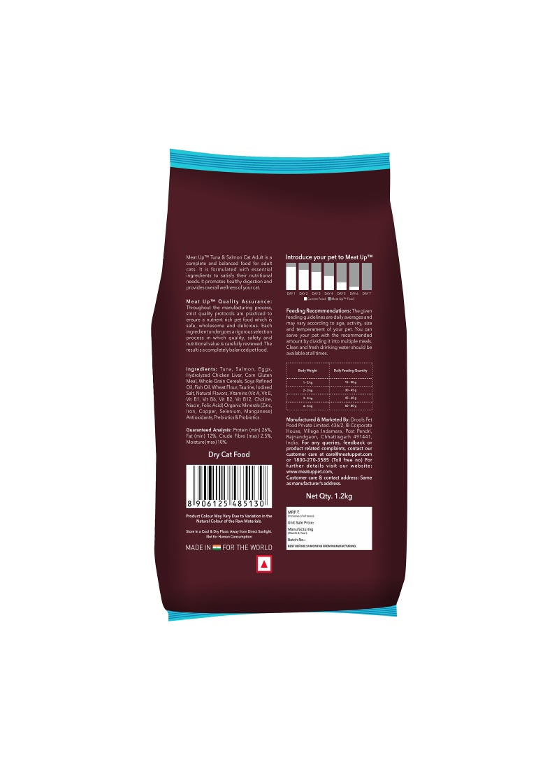 Meatup Dry Cat Food Tuna & Salmon (Buy 1 Get 1) 2 x 1.2 Kg - Image 2