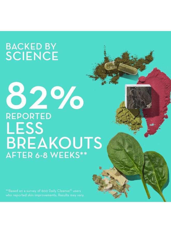 HUM Daily Cleanse Acne Supplement - Gut Cleanse Detox for Clear Skin with Organic Algae, Detoxifying Herbs, Zinc & Spirulina | Clear Skin Supplement (60 Capsules) - Image 2