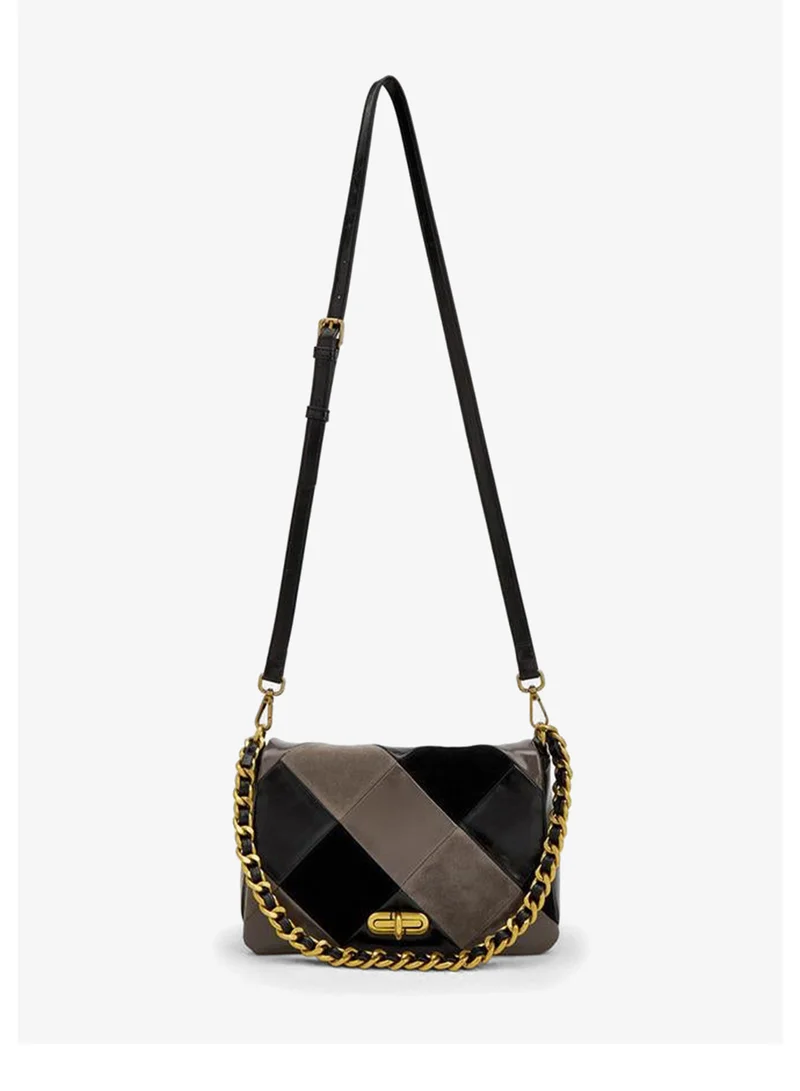 Celeste BLACK Colourblock Crossbody Bag With Detachable Shoulder Strap for Women | Best Price UAE