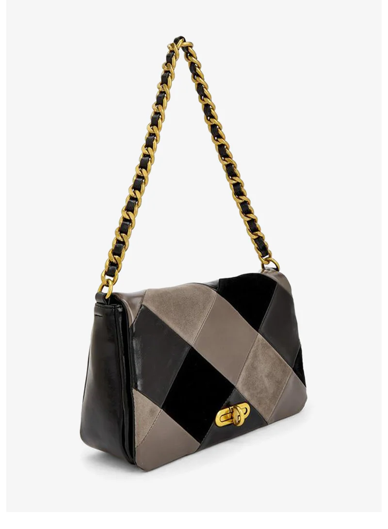 Celeste BLACK Colourblock Crossbody Bag With Detachable Shoulder Strap for Women | Best Price UAE