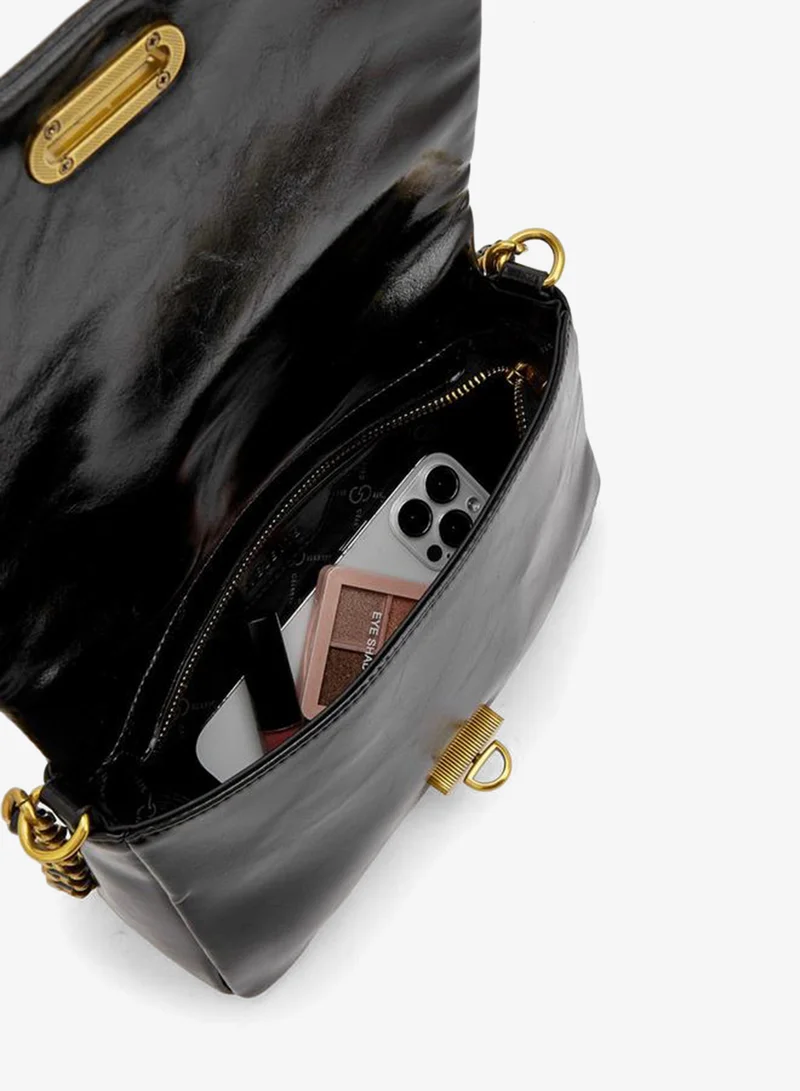 Celeste BLACK Colourblock Crossbody Bag With Detachable Shoulder Strap for Women | Best Price UAE
