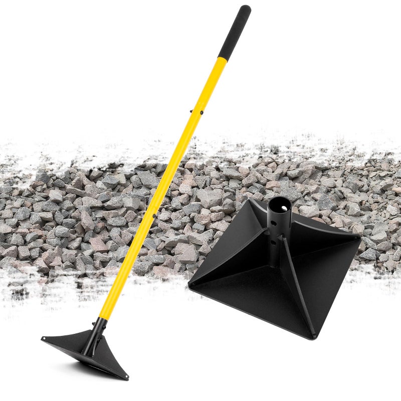 BlumeTrec 10"x10" Steel Tamper with 48" Handle, Heavy Duty Hand Compactor Tool for Leveling Soil, Gravel, Sand, Asphalt, Ground, Paver, Driveway, Garden, Yard and Blacktop Repair - Image 1