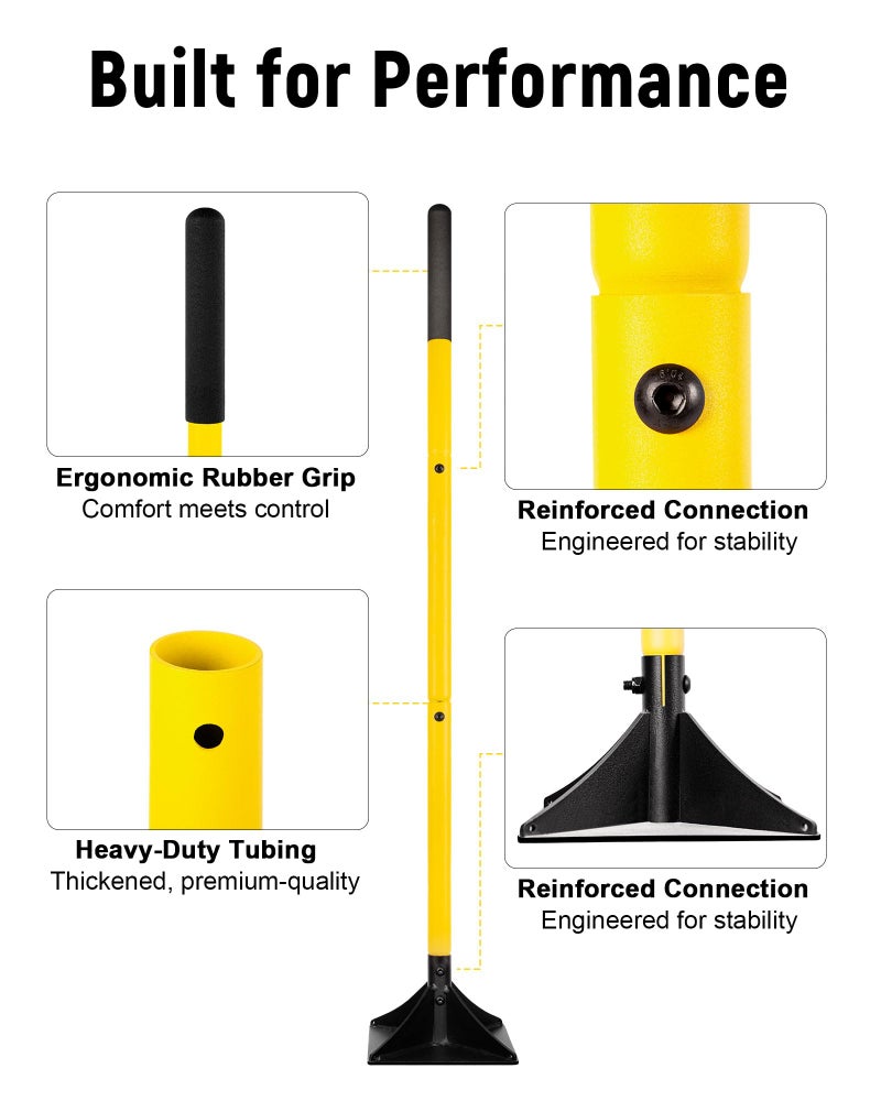 BlumeTrec 10"x10" Steel Tamper with 48" Handle, Heavy Duty Hand Compactor Tool for Leveling Soil, Gravel, Sand, Asphalt, Ground, Paver, Driveway, Garden, Yard and Blacktop Repair - Image 3