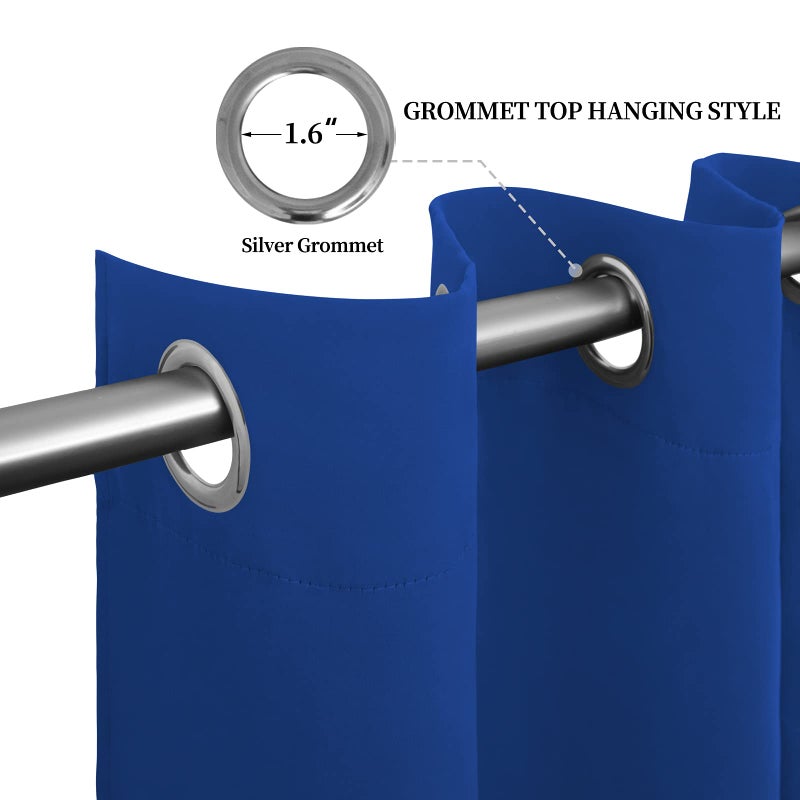 Easy-Going Blackout Curtains for Bedroom  Solid Thermal Insulated Grommet and Noise Reduction Window Drapes  Room Darkening Curtains for Living Room  2 Panels(52x84 in Classic Blue)