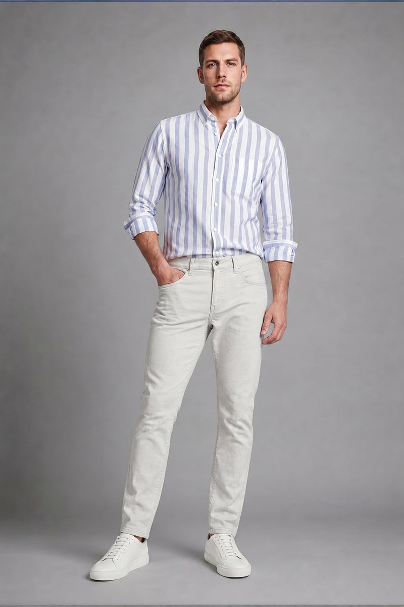 DeFacto Beige Man Tapered Fit Trousers Casual - Image 1