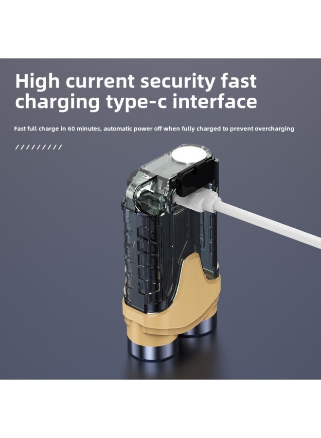 Multi-light Source Dual-head Long-range Lighting Tail Powerful Magnet Multi-function Key Lamp-Color:Khaki  - Image 5