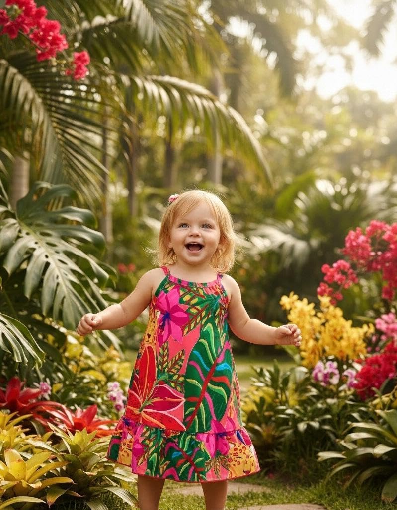 Renotemy Toddler Baby Girl Summer Dresses 12-18 Months Casual Tropical Flower A-Line Slip Dresses with Hat and Bag Hawaiian Beach Holiday Vintage Birthday Party Dress 12-18 Month Girl Clothes - Image 3