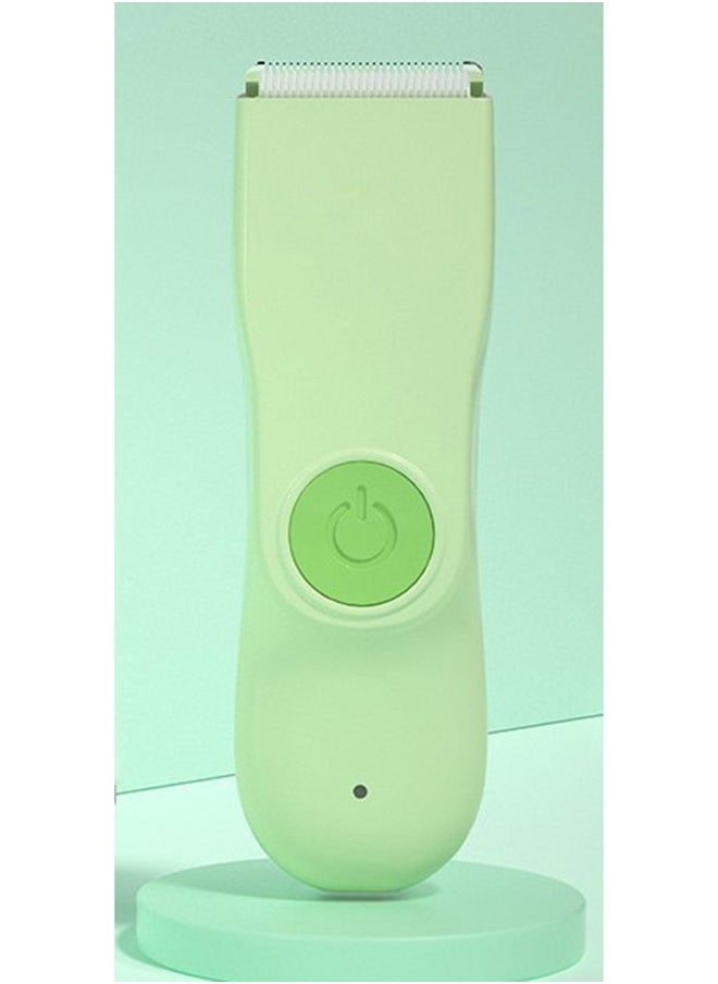 kiddoz Baby Hair Trimmer Light Voice Electric Hair Clipper Waterproof Battery Inside Portable Haircut - Green  - Image 1