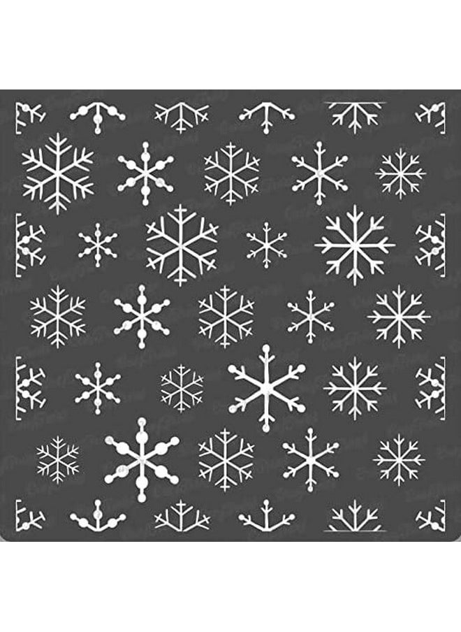 CrafTreat CrafTreat Snowflake Stencil for Craft and Art for Adults - Snowflake Background - Size: 6X6 Inches - Snow Stencils for Painting on Canvas - Christmas Stencils for Fabric Painting  - Image 1