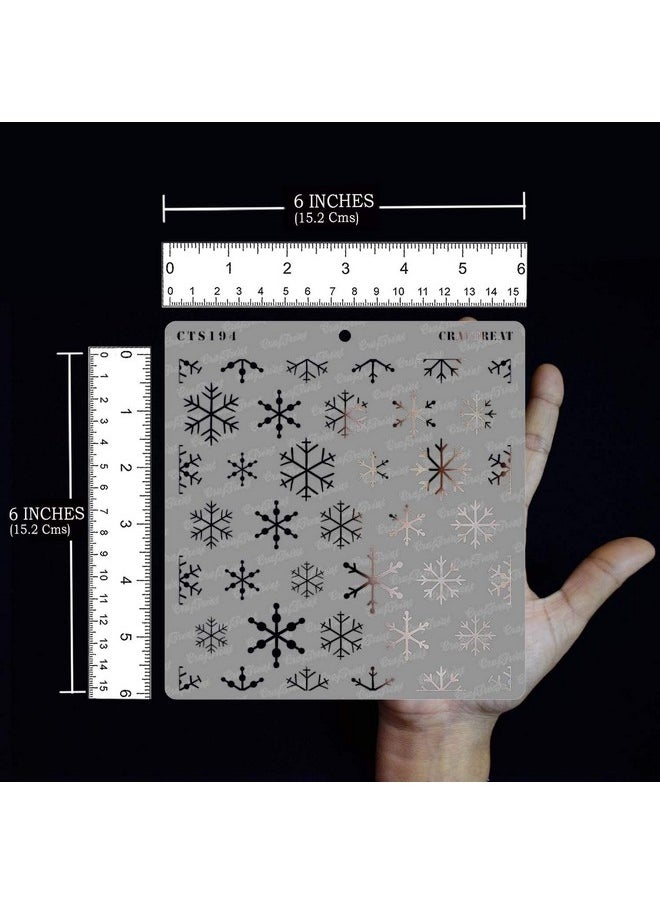 CrafTreat CrafTreat Snowflake Stencil for Craft and Art for Adults - Snowflake Background - Size: 6X6 Inches - Snow Stencils for Painting on Canvas - Christmas Stencils for Fabric Painting  - Image 3