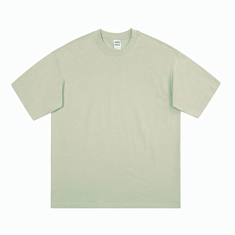 Xinjiang cotton 400g heavy long-staple cotton pure white cotton short-sleeved t-shirt summer round neck loose versatile undershirt - Image 1