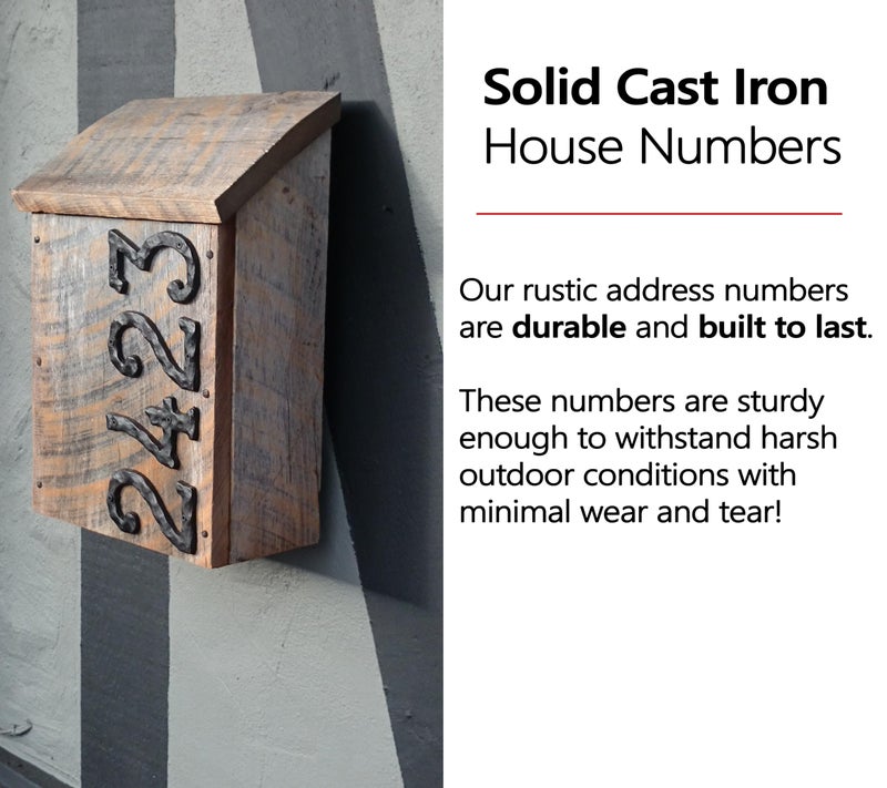 NACH House Numbers for Outside, 5.5 inch Black Address Numbers for House - Number 7 - Rustic Numbers for Outside with Mounting Hardware - Image 3
