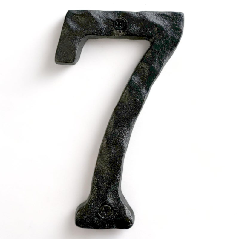 NACH House Numbers for Outside, 5.5 inch Black Address Numbers for House - Number 7 - Rustic Numbers for Outside with Mounting Hardware - Image 1