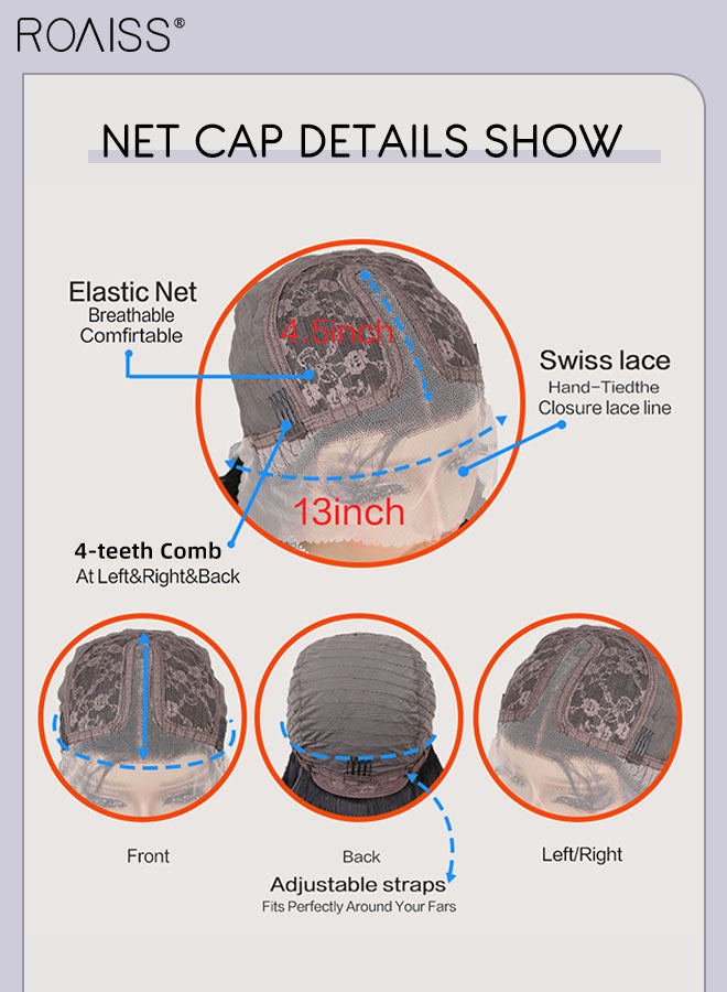 roaiss Lace Front Long Curly Hair Wig, Women's Middle Parting Natural Soft Synthetic Heat Resistant Hair Wig for Wedding Cosplay Party Daily Wear, 71cm (28 inches) - Image 5