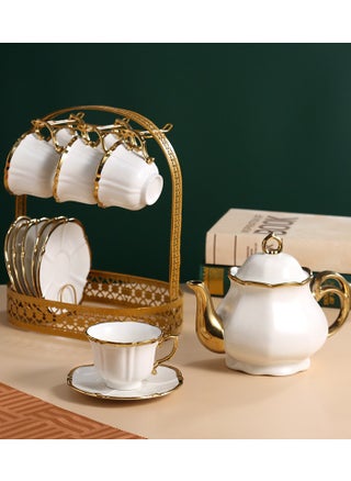 European style espresso cup with saucer and metal stand coffee cup set with teapot teacup set with teapot cappuccino cup espresso cup (gold trim) - pzsku/Z8407B5467F43D061BACFZ/45/_/1736165544/2a4a0b0e-f5b7-49b8-a527-852e42cff49c