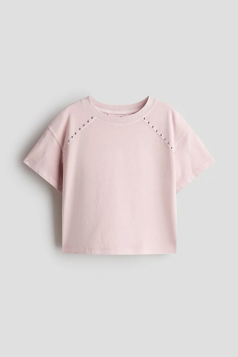 H&M  Washed-look studded top for Women | Best Price UAE
