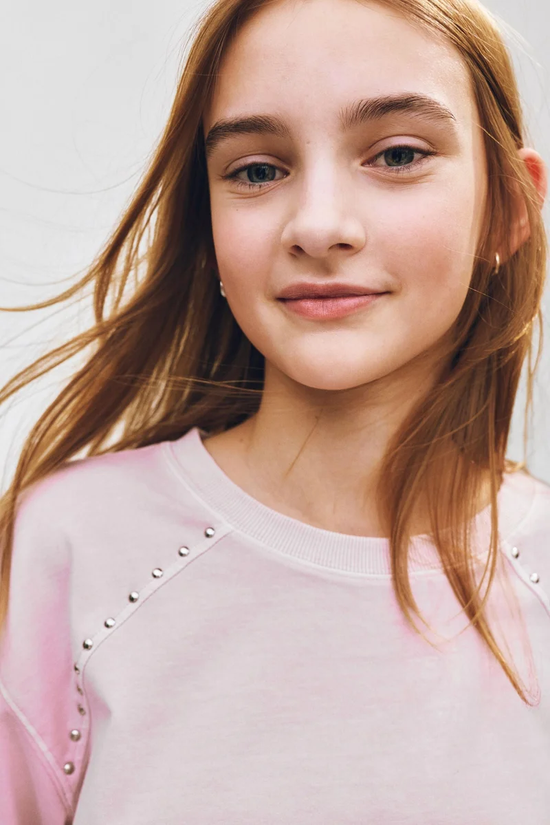 H&M Washed-look studded top