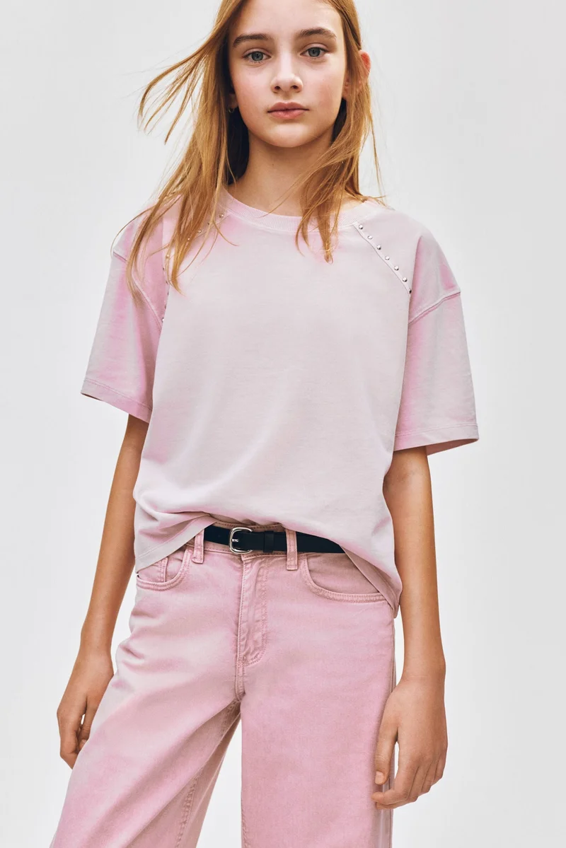 H&M Washed-look studded top