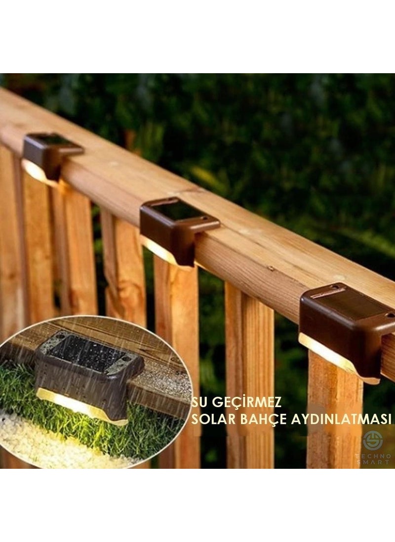 Technosmart Solar Solar Powered Rechargeable Bracket Stairs Veranda Garden LED Lamp Brown (1PCS)  - Image 1