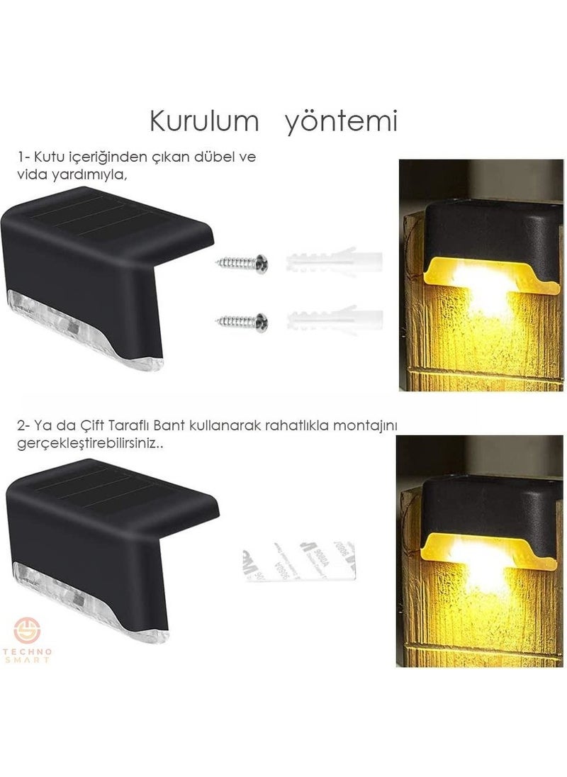 Technosmart Solar Solar Powered Rechargeable Bracket Stairs Veranda Garden LED Lamp Brown (1PCS)  - Image 2