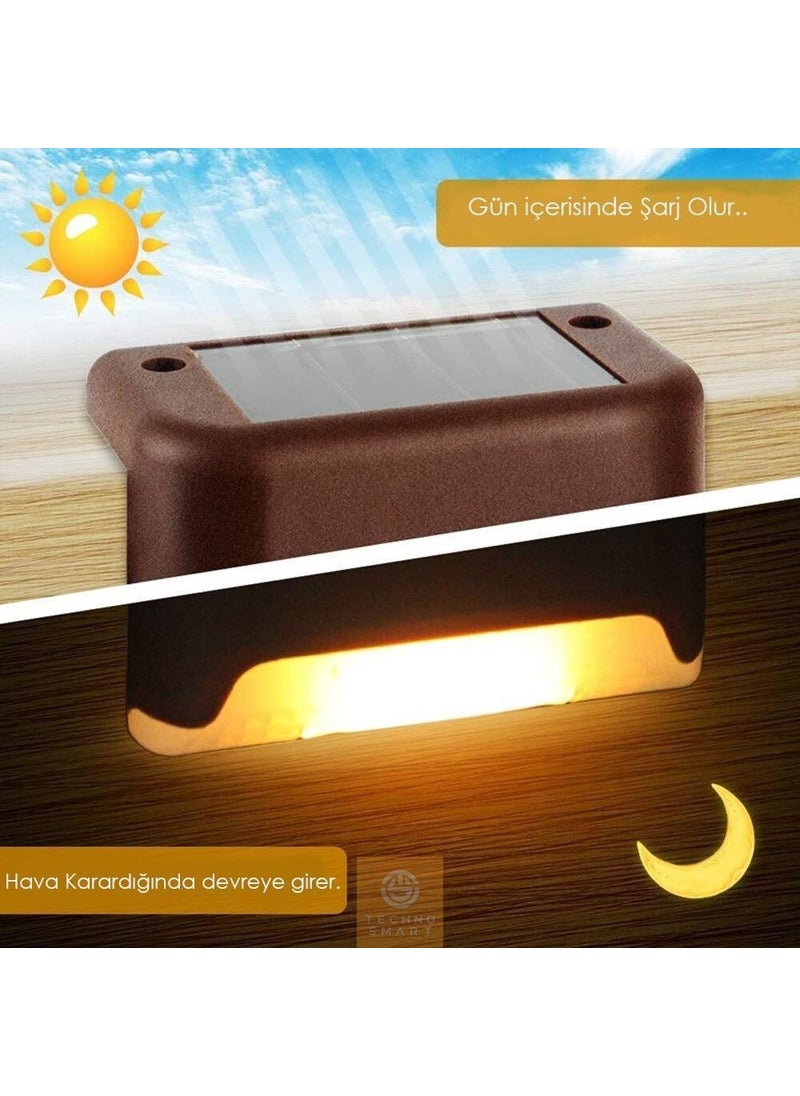 Technosmart Solar Solar Powered Rechargeable Bracket Stairs Veranda Garden LED Lamp Brown (1PCS)  - Image 3