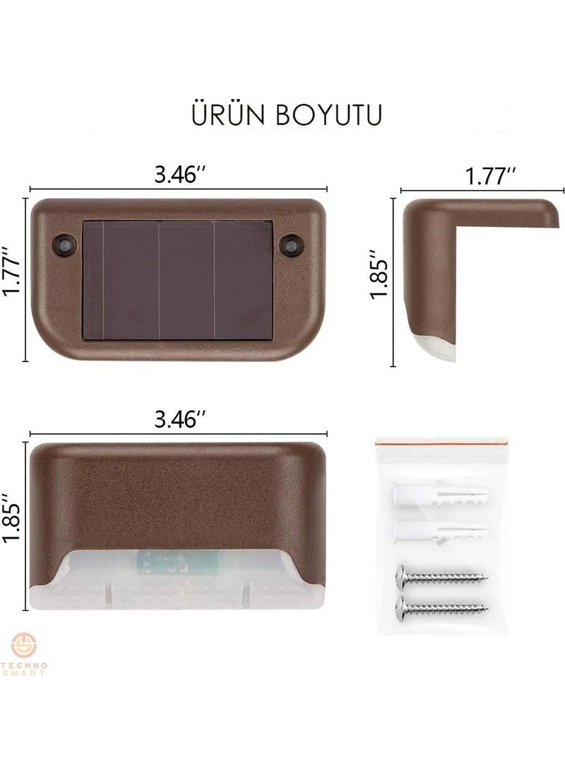 Technosmart Solar Solar Powered Rechargeable Bracket Stairs Veranda Garden LED Lamp Brown (1PCS)  - Image 4