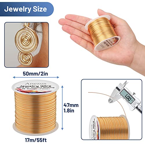 Anezus 18 Gauge Jewelry Wire for Jewelry Making, Tarnish Resistant Copper Beading Wire for Crafting (KC Gold) - Image 2