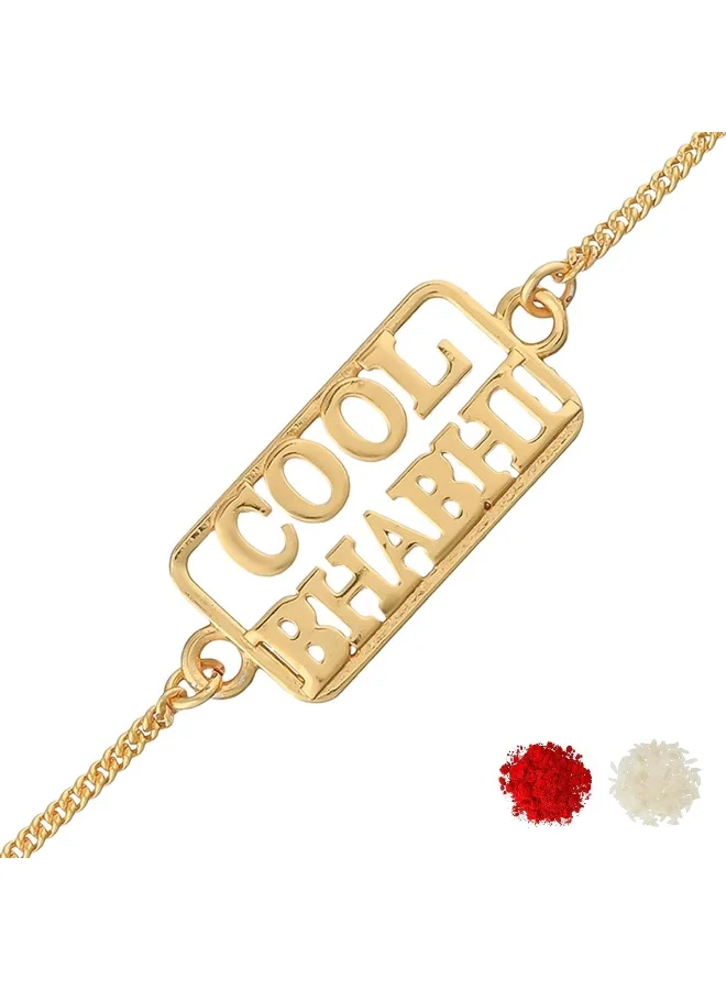 VOYLLA Cool Bhabhi Rakhi Bracelet In Gold Tone