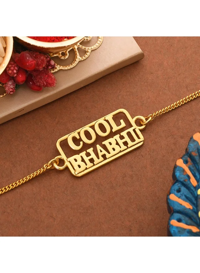 VOYLLA Cool Bhabhi Rakhi Bracelet In Gold Tone
